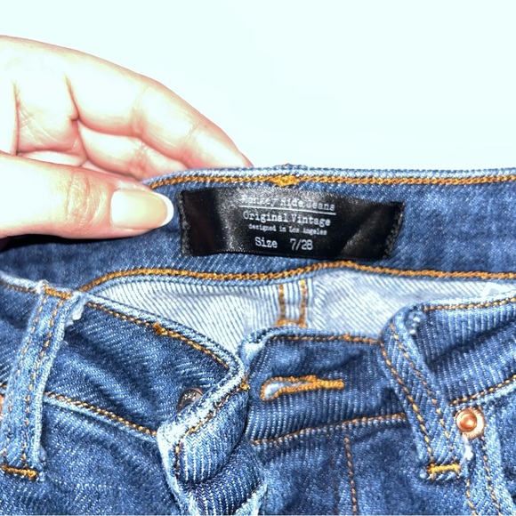 Women's Blue Distressed Jeans - Picture 4 of 7